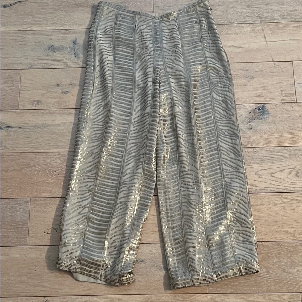 Armani Collezioni Gold Beige Sequin Pants